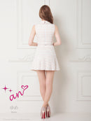 an/AOC-3609/セットアップ/襟付き/キャバドレス/ボーダー/ツイード/ノースリーブ