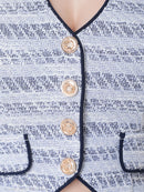 an/AOC-3609/セットアップ/襟付き/キャバドレス/ボーダー/ツイード/ノースリーブ