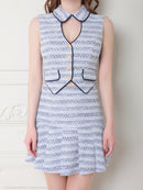 an/AOC-3609/セットアップ/襟付き/キャバドレス/ボーダー/ツイード/ノースリーブ