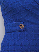 an/AOC-3618/ミニドレス/キャバドレス/ワンカラー/襟付き/チェーン/ ツイード/タイト/黒/青/白