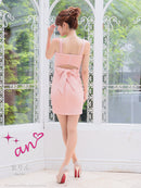 an/AOC-3645/ワンピース/キャバドレス/スーパーストレッチツイード/ミニドレス/フロントジップ/ノースリーブ