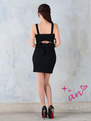 an/AOC-3645/ワンピース/キャバドレス/スーパーストレッチツイード/ミニドレス/フロントジップ/ノースリーブ