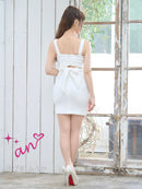 an/AOC-3645/ワンピース/キャバドレス/スーパーストレッチツイード/ミニドレス/フロントジップ/ノースリーブ