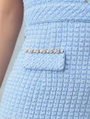 an/AOC-3645/ワンピース/キャバドレス/スーパーストレッチツイード/ミニドレス/フロントジップ/ノースリーブ