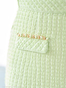 an/AOC-3645/ワンピース/キャバドレス/スーパーストレッチツイード/ミニドレス/フロントジップ/ノースリーブ