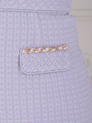 an/AOC-3645/ワンピース/キャバドレス/スーパーストレッチツイード/ミニドレス/フロントジップ/ノースリーブ