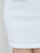 an/AOC-3645/ワンピース/キャバドレス/スーパーストレッチツイード/ミニドレス/フロントジップ/ノースリーブ