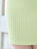 an/AOC-3645/ワンピース/キャバドレス/スーパーストレッチツイード/ミニドレス/フロントジップ/ノースリーブ