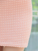 an/AOC-3645/ワンピース/キャバドレス/スーパーストレッチツイード/ミニドレス/フロントジップ/ノースリーブ