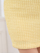 an/AOC-3645/ワンピース/キャバドレス/スーパーストレッチツイード/ミニドレス/フロントジップ/ノースリーブ