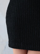 an/AOC-3645/ワンピース/キャバドレス/スーパーストレッチツイード/ミニドレス/フロントジップ/ノースリーブ