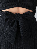 an/AOC-3645/ワンピース/キャバドレス/スーパーストレッチツイード/ミニドレス/フロントジップ/ノースリーブ