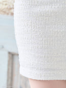 an/AOC-3646/ワンピース/キャバドレス/ミニドレス/ツイード/フロントジップ/パールボタン/タイト/白/ホワイト/グリーン