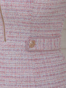 an/AOC-3647/ワンピース/キャバドレス/ミニドレス/ツイード/タイト/フロントジップ/ガーリー/リボン