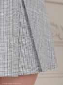 an/AOC-3651/セットアップ/キャバドレス/ミニドレス/ツイード/袖あり/半袖/パフスリーブ/プリーツスカート/Aライン/