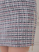 an/AOC-3661/ワンピース/キャバドレス/ツイード/ミニドレス/タイト/フロントジップ/ノースリーブ