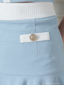 an/AOC-3679/セットアップ/キャバドレス/バイカラー/プリーツスカート/半袖/袖あり/二の腕カバー