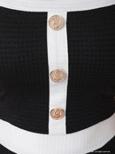 an/AOC-3679/セットアップ/キャバドレス/バイカラー/プリーツスカート/半袖/袖あり/二の腕カバー