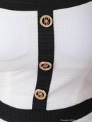 an/AOC-3679/セットアップ/キャバドレス/バイカラー/プリーツスカート/半袖/袖あり/二の腕カバー