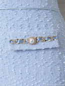 an/AOC-3680/ワンピース/キャバドレス/ミニドレス/スーパーストレッチツイード/タイト/フロントジップ/パステルカラー/一条響さん着用