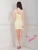 an/AOC-3684/ワンピース/キャバドレス/ミニドレス/フロントジップ/ノースリーブ/タイト/編み上げ/ベルトデザイン/一条響さん着用