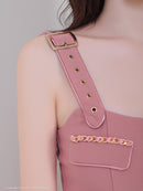 an/AOC-3684/ワンピース/キャバドレス/ミニドレス/フロントジップ/ノースリーブ/タイト/編み上げ/ベルトデザイン/一条響さん着用