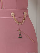 an/AOC-3684/ワンピース/キャバドレス/ミニドレス/フロントジップ/ノースリーブ/タイト/編み上げ/ベルトデザイン/一条響さん着用