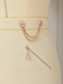 an/AOC-3684/ワンピース/キャバドレス/ミニドレス/フロントジップ/ノースリーブ/タイト/編み上げ/ベルトデザイン/一条響さん着用