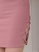 an/AOC-3684/ワンピース/キャバドレス/ミニドレス/フロントジップ/ノースリーブ/タイト/編み上げ/ベルトデザイン/一条響さん着用