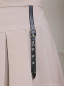 an/AOC-3685/セットアップ/キャバドレス/ミニドレス/カットアウト/ショルダーリボン/ワンカラー/フロントジップ/プリーツ/白/ホワイト/モスグリーン/一条響さん着用