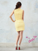 an/AOC-3686/ワンピース/キャバドレス/ミニドレス/カットアウト/ノースリーブ/タイト/ベルトデザイン/一条響さん着用