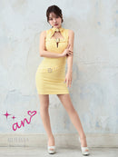 an/AOC-3686/ワンピース/キャバドレス/ミニドレス/カットアウト/ノースリーブ/タイト/ベルトデザイン/一条響さん着用