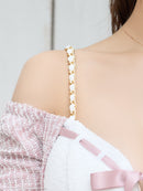 an/AOC-3692/ワンピース/キャバドレス/ミニドレス/リボン/タイト/フロントジップ/オフショルダー/ショルダーチェーン/バイカラー