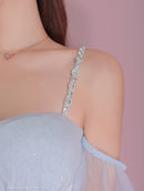 an/AOC-3696/キャバドレス/ミニドレス/ラインストーン/Vネック/リボン/長袖/袖あり/ショルダービジュー/フロントジップ/ラメ生地