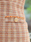 an/AOC-3701/ミニドレス/キャバドレス/袖あり/半袖/ツイード/スクエアネック/フロントジップ/デザインポケット