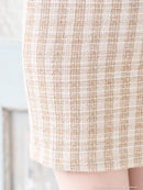 an/AOC-3701/ミニドレス/キャバドレス/袖あり/半袖/ツイード/スクエアネック/フロントジップ/デザインポケット