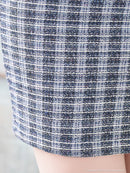 an/AOC-3701/ミニドレス/キャバドレス/袖あり/半袖/ツイード/スクエアネック/フロントジップ/デザインポケット