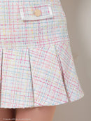 an/AOC-3704/セットアップ/キャバドレス/ミニドレス/リボン/ショルダーチェーン/フロントジップ/ガーリー/プリーツ/白/ホワイト