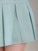 an/AOC-3708/キャバドレス/ミニドレス/セットアップ/ショルダーリボン/Vネック/ラメ生地/タイト/プリーツ/フレア