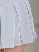 an/AOC-3708/キャバドレス/ミニドレス/セットアップ/ショルダーリボン/Vネック/ラメ生地/タイト/プリーツ/フレア