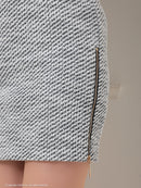 an/AOC-3711/ミニドレス/キャバドレス/ストレッチ/ツイード/パイピング/袖あり/半袖/ショルダーチェーン/ アンサンブル/XS/小さいサイズあり