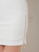 an/AOC-3711/ミニドレス/キャバドレス/ストレッチ/ツイード/パイピング/袖あり/半袖/ショルダーチェーン/ アンサンブル/XS/小さいサイズあり