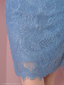 an/AOC-3721/セットアップ/キャバドレス/ミニドレス/総レース/袖あり/七分袖/リボン/タイト/オフショル