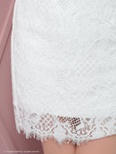 an/AOC-3721/セットアップ/キャバドレス/ミニドレス/総レース/袖あり/七分袖/リボン/タイト/オフショル