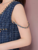 an/AOC-3732/ワンピース/ミニドレス/キャバドレス/ツイード/フロントジップ/チェーン/ノースリーブ/ポケットデザイン/マーメイド