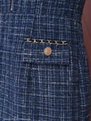 an/AOC-3732/ワンピース/ミニドレス/キャバドレス/ツイード/フロントジップ/チェーン/ノースリーブ/ポケットデザイン/マーメイド