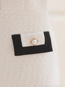 an/AOC-3738/ミニドレス/キャバドレス/バイカラー/パールボタン/袖あり/半袖