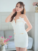 an/AOC-3742/ミニドレス/キャバドレス/ワンピース/リボン/ストレッチ/フロントジップ/タイト