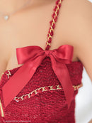 an/AOC-3742/ミニドレス/キャバドレス/ワンピース/リボン/ストレッチ/フロントジップ/タイト