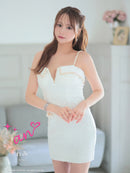 an/AOC-3742/ミニドレス/キャバドレス/ワンピース/リボン/ストレッチ/フロントジップ/タイト